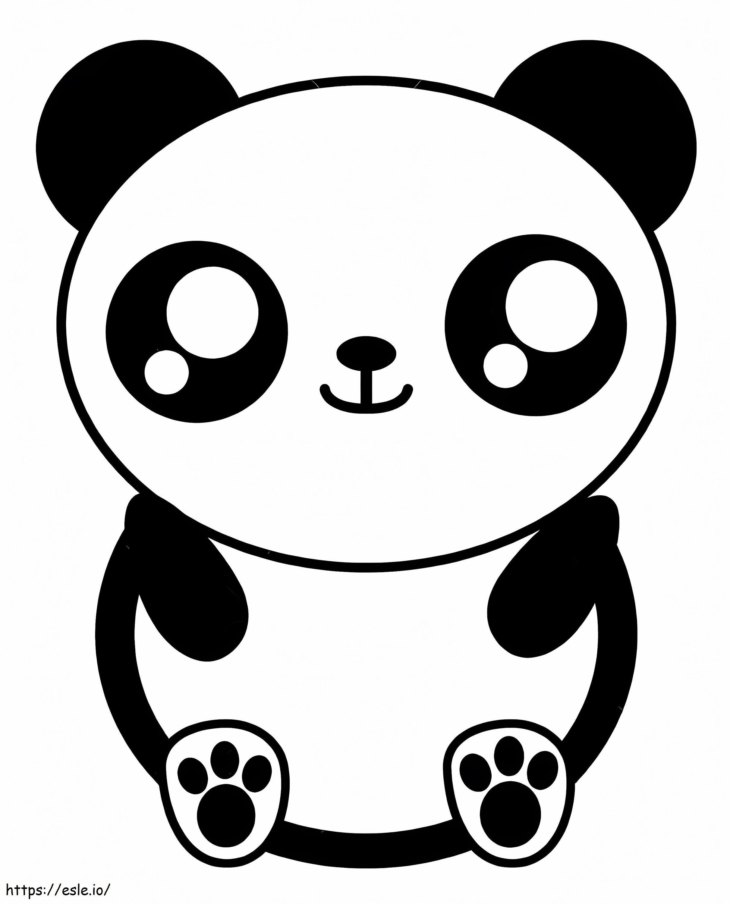 Coloriage Panda Kawaii à imprimer dessin