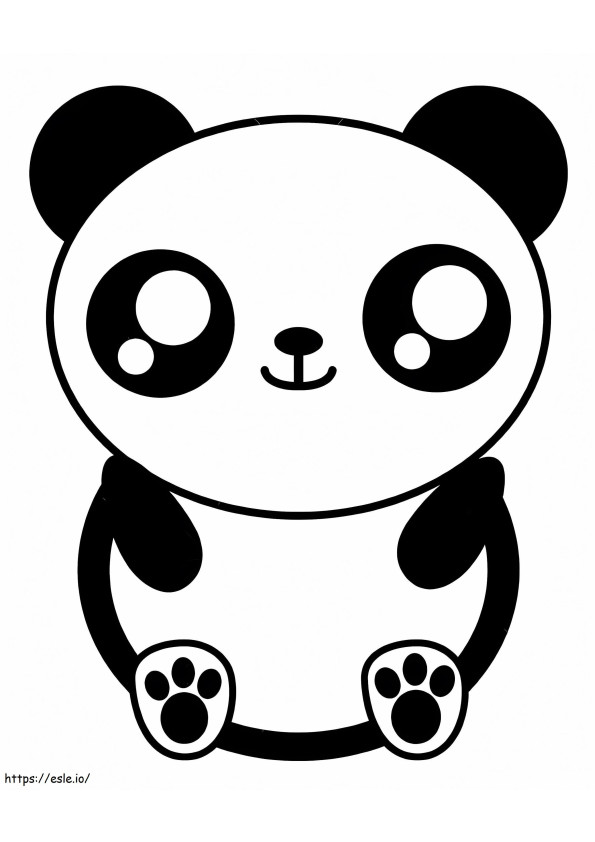 Panda Kawaii de colorat