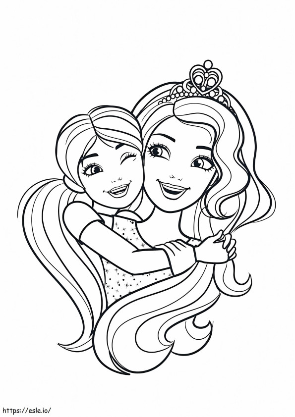 Coloriage Barbie et Chelsea dans le royaume arc-en-ciel 724X1024 à imprimer dessin