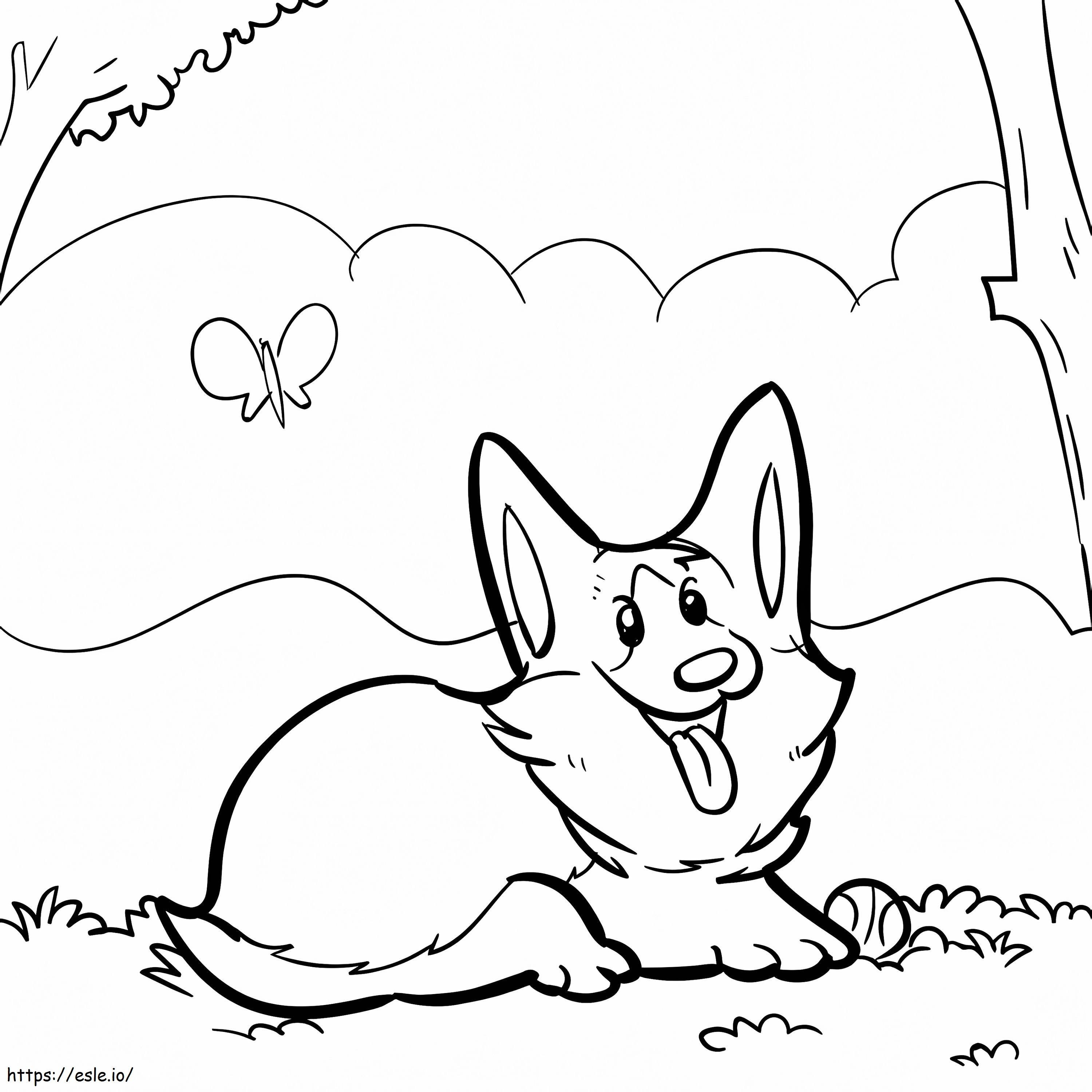 Kifestő: Vicces Corgi színező lap