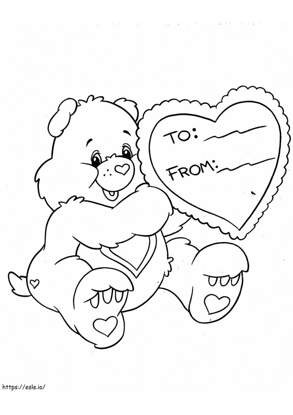 Tender Heart Bear coloring page