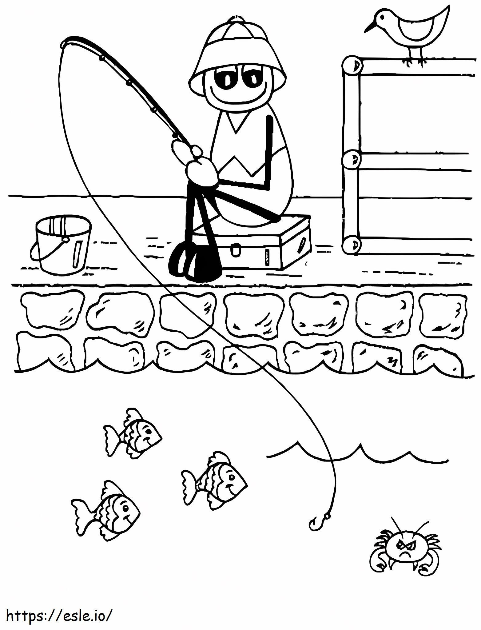 Old Fisherman coloring page
