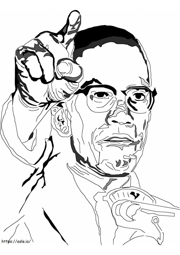 Malcolm X 2 coloring page