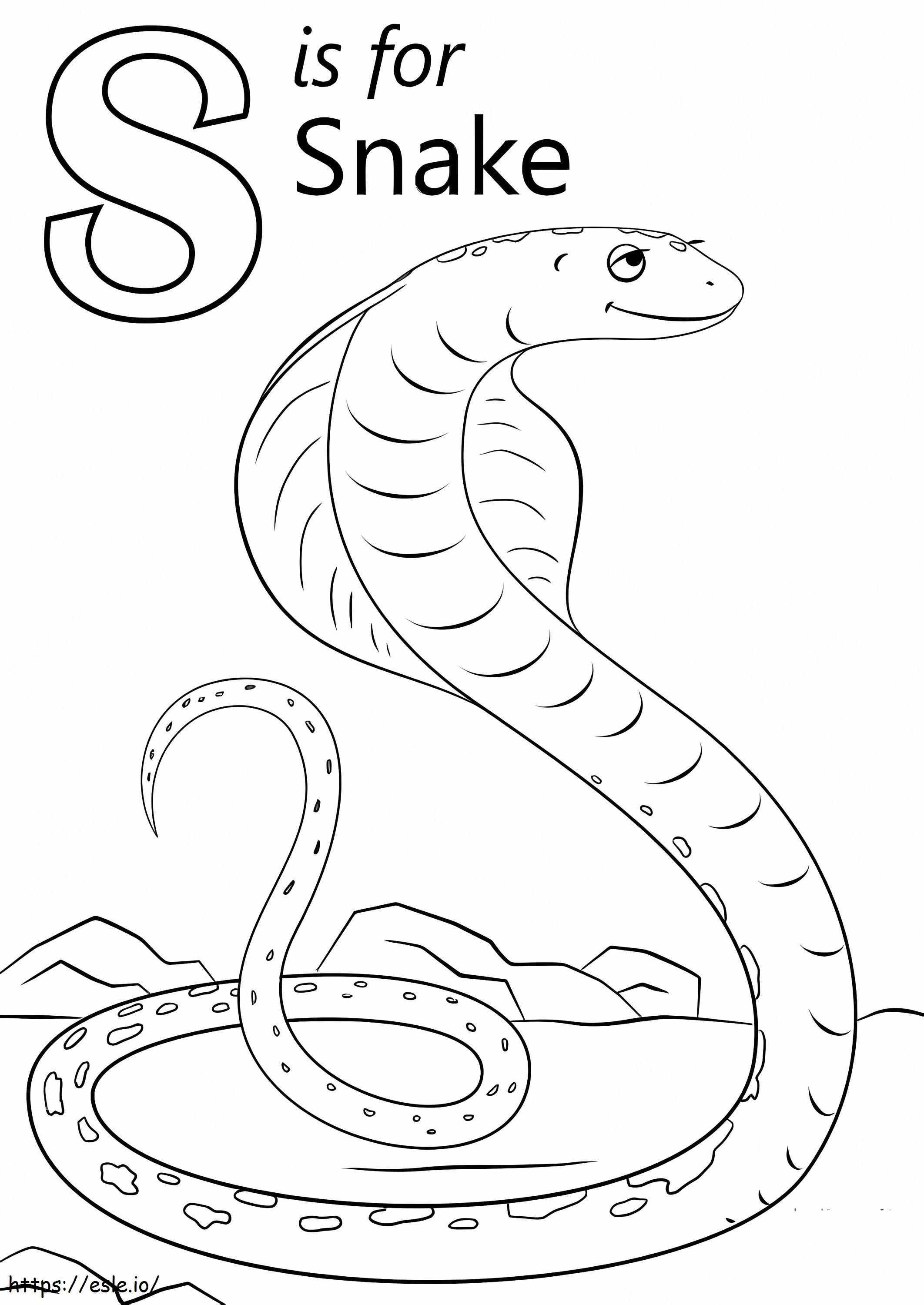 Coloriage Serpent Lettre S à imprimer dessin
