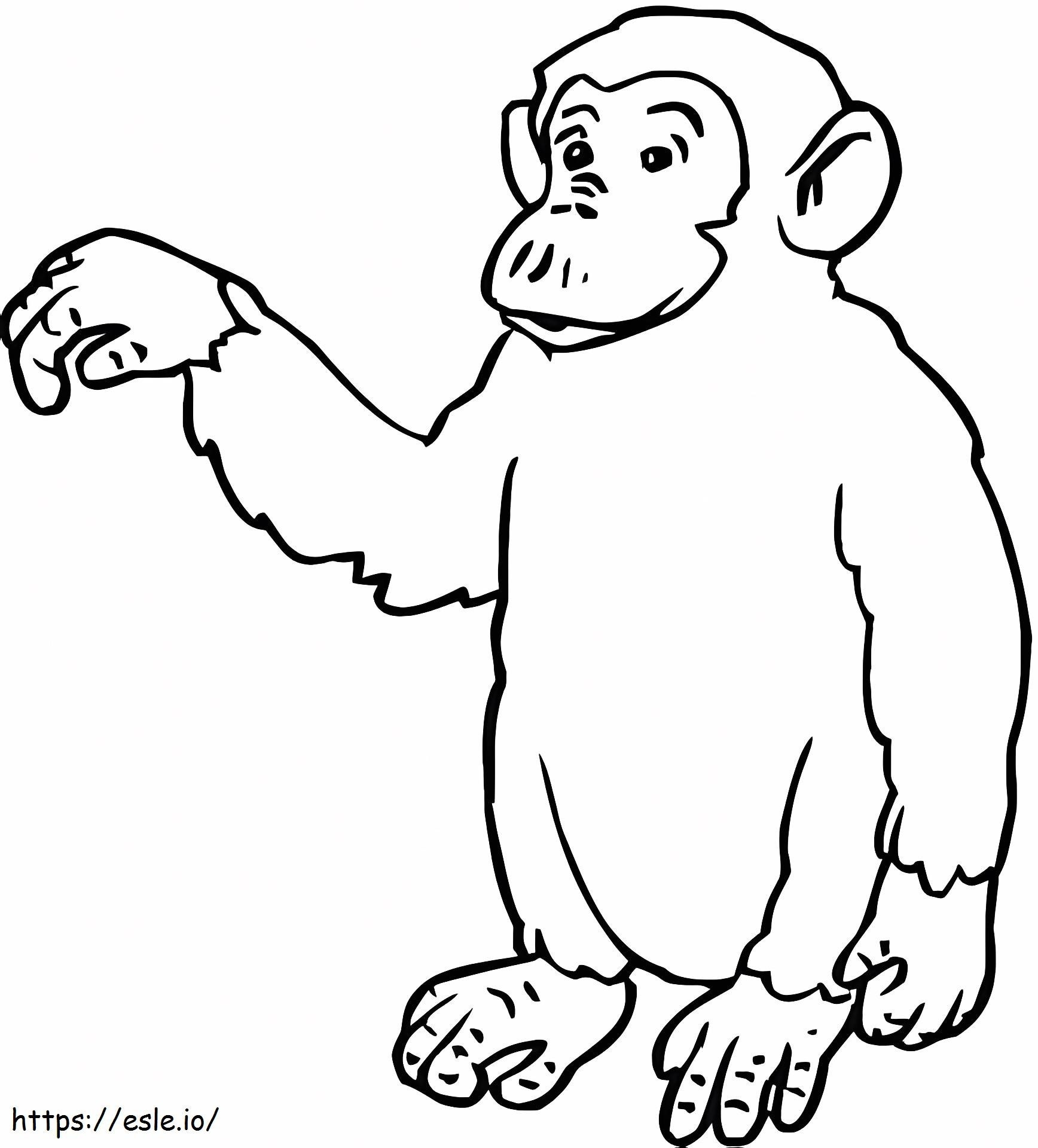 macaco em pé para colorir