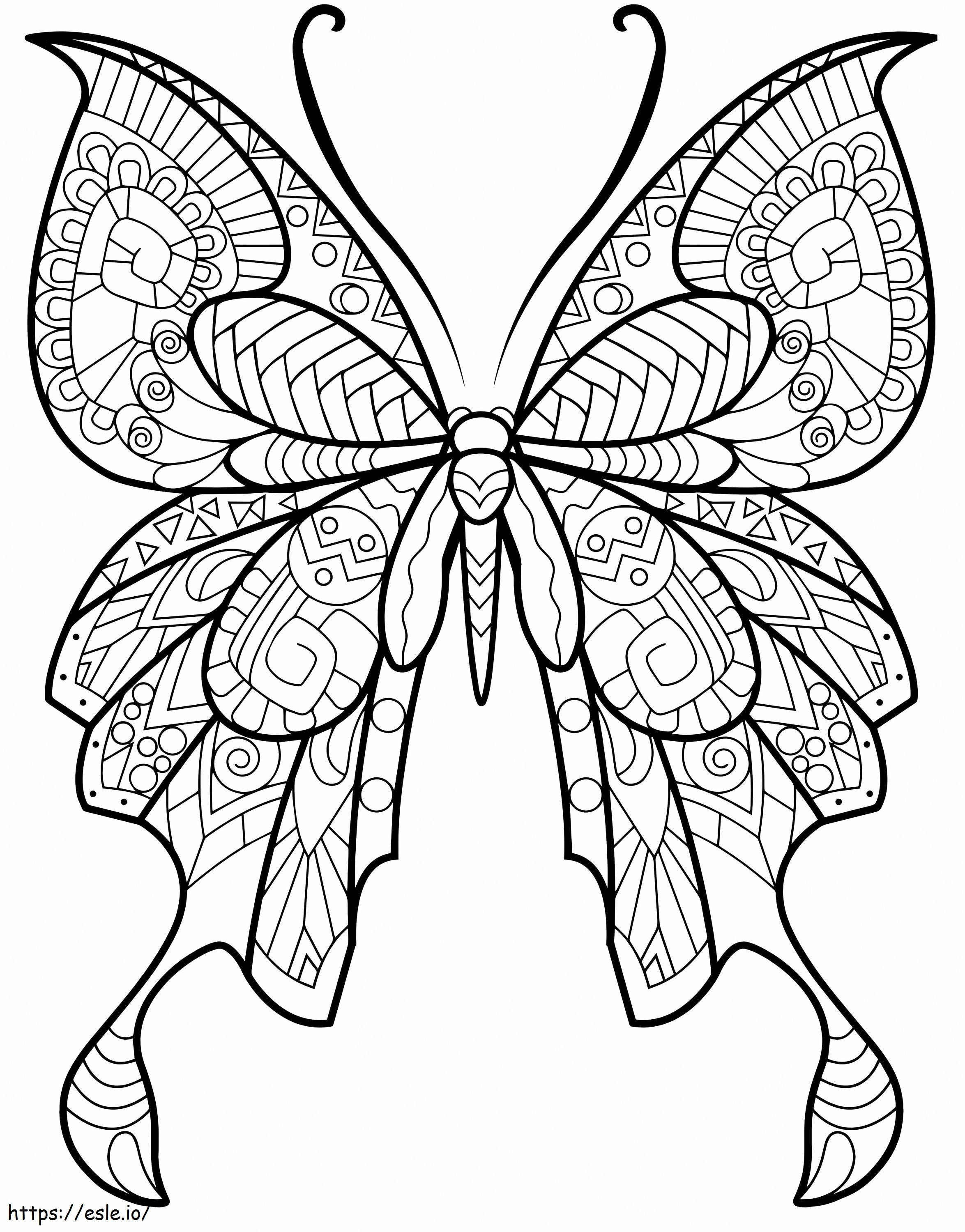 Padrões bonitos de insetos borboleta 2 para colorir