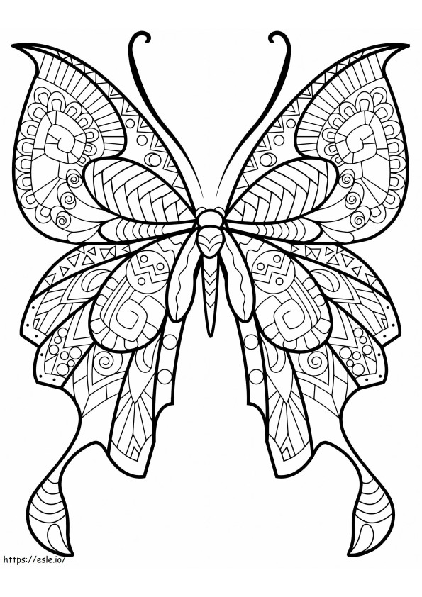 Coloriage Papillon Insecte Jolis Motifs 2 à imprimer dessin