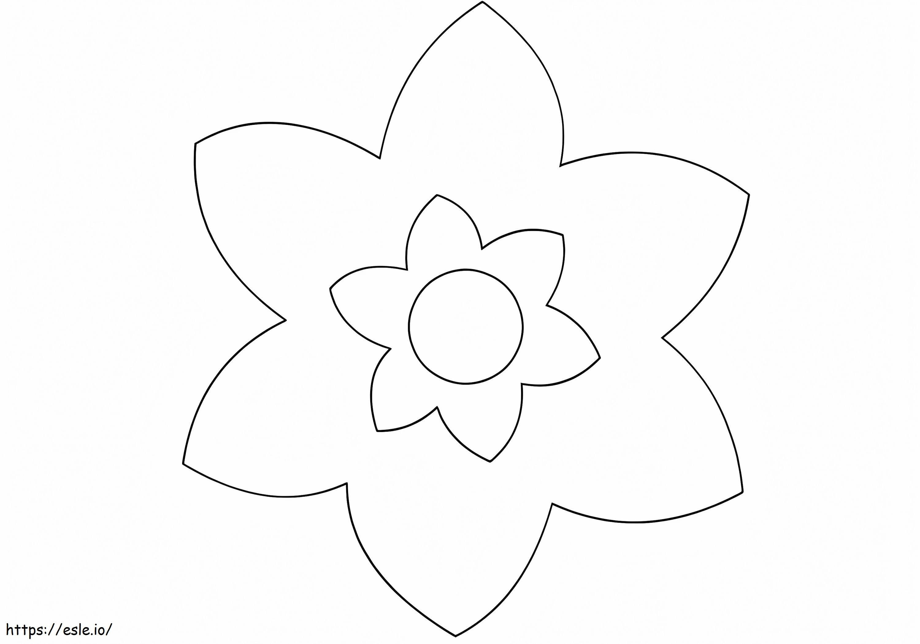 Floare Simplă Pentru Preșcolari de colorat