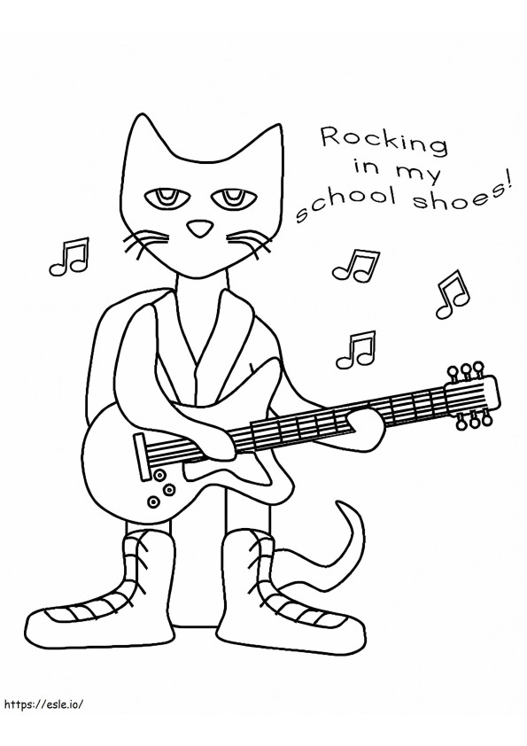 Guitarist Pete The Cat 1 coloring page