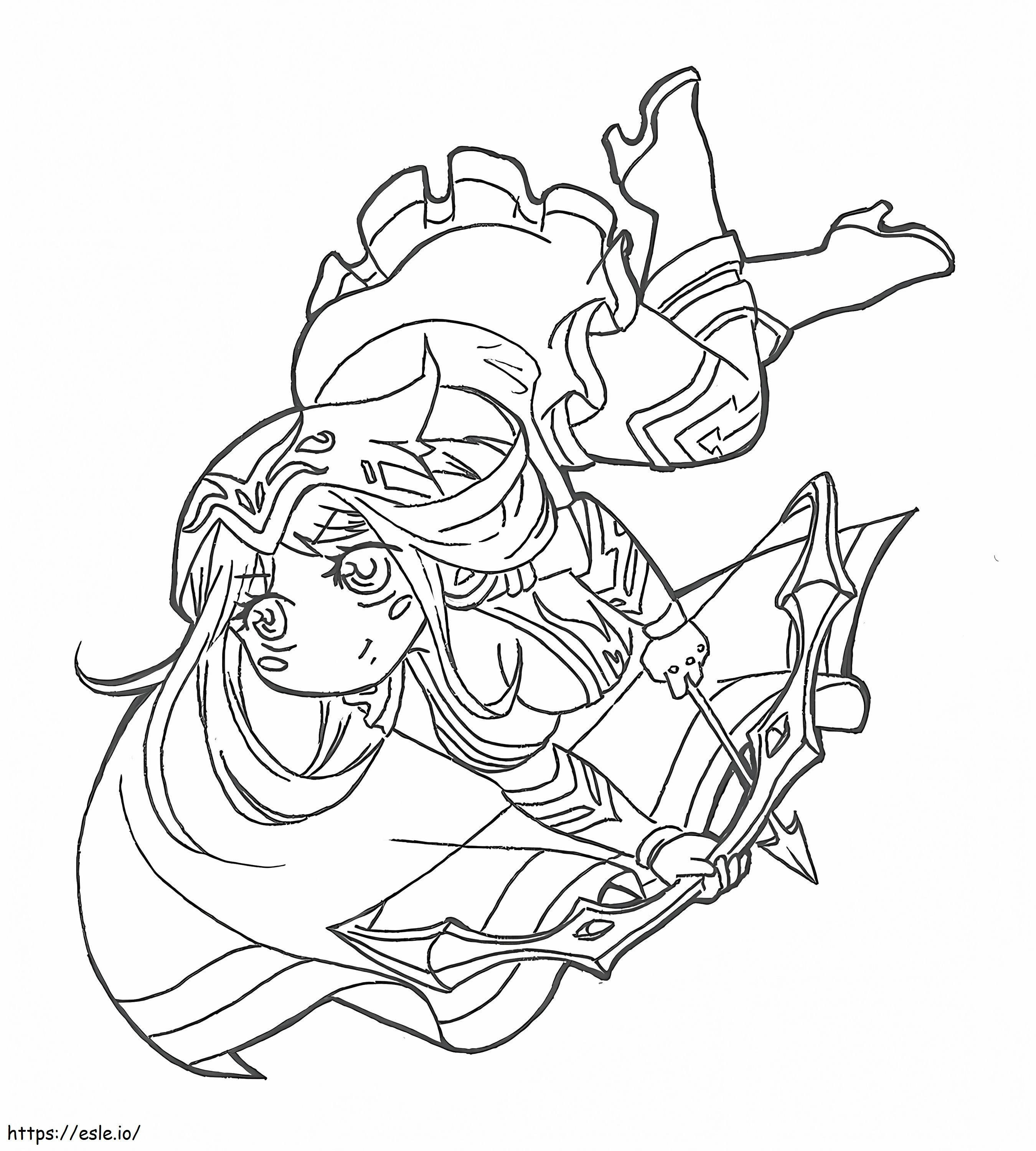 Chibi Ashe A4 coloring page