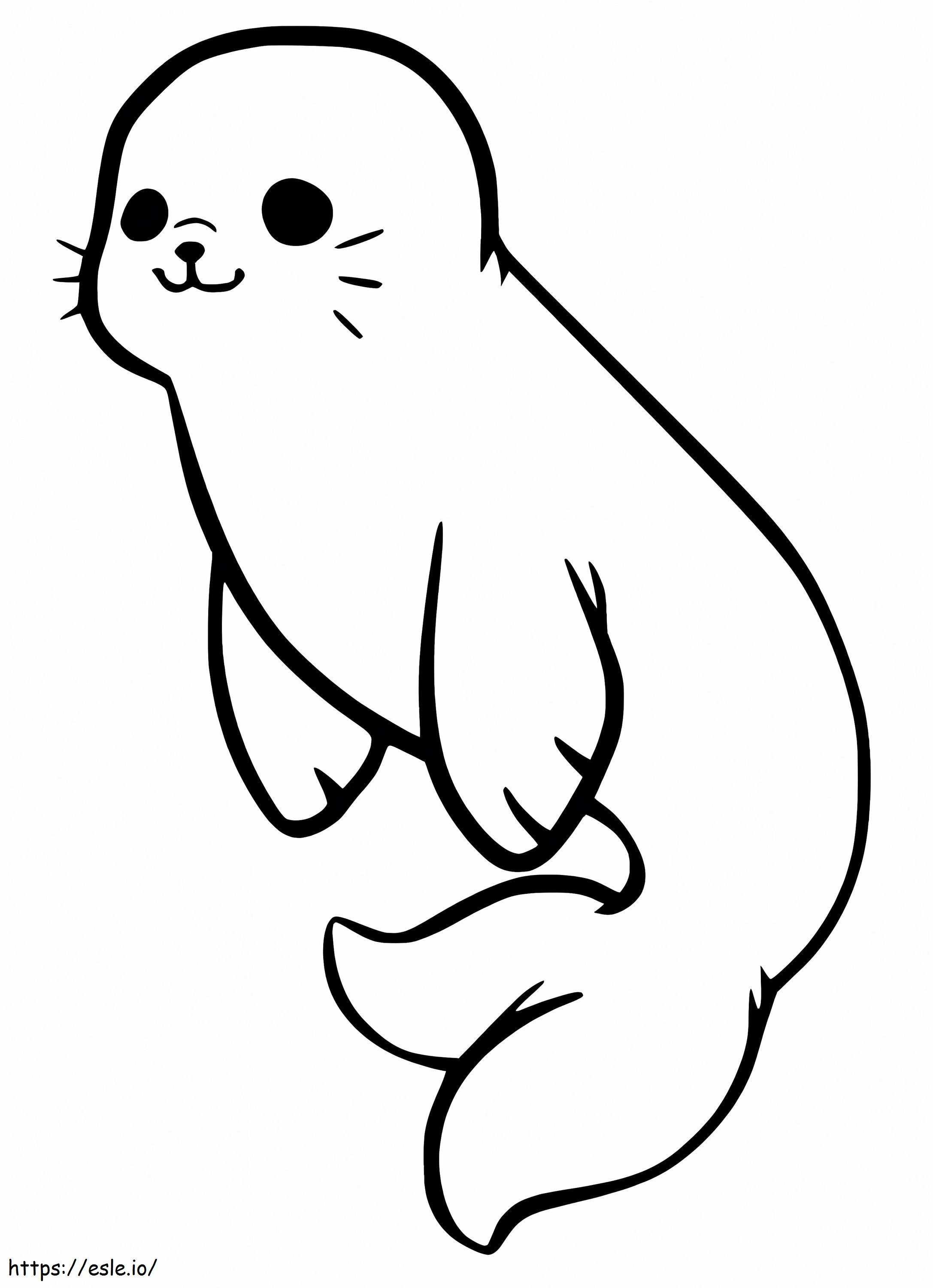 Simpatico cucciolo di foca da colorare