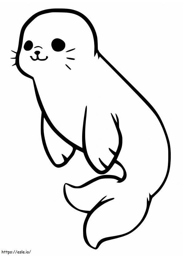 Cute Seal Pup coloring page