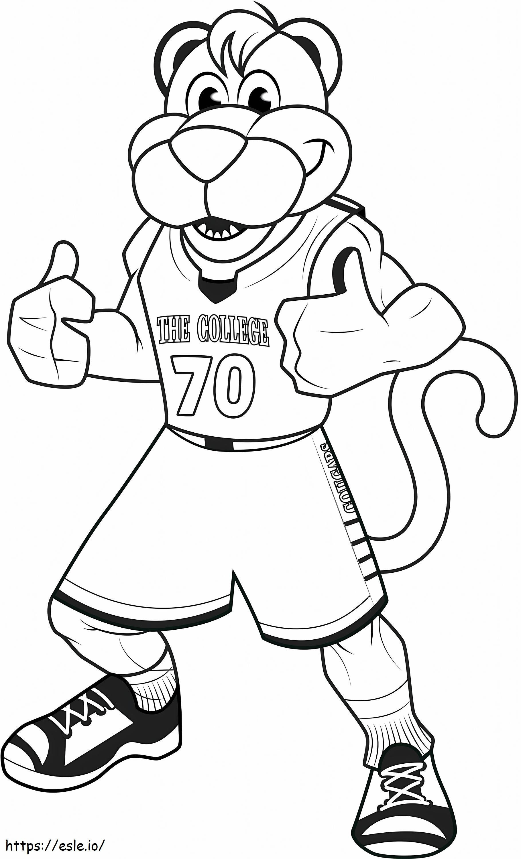 Cougar Soccer Player coloring page