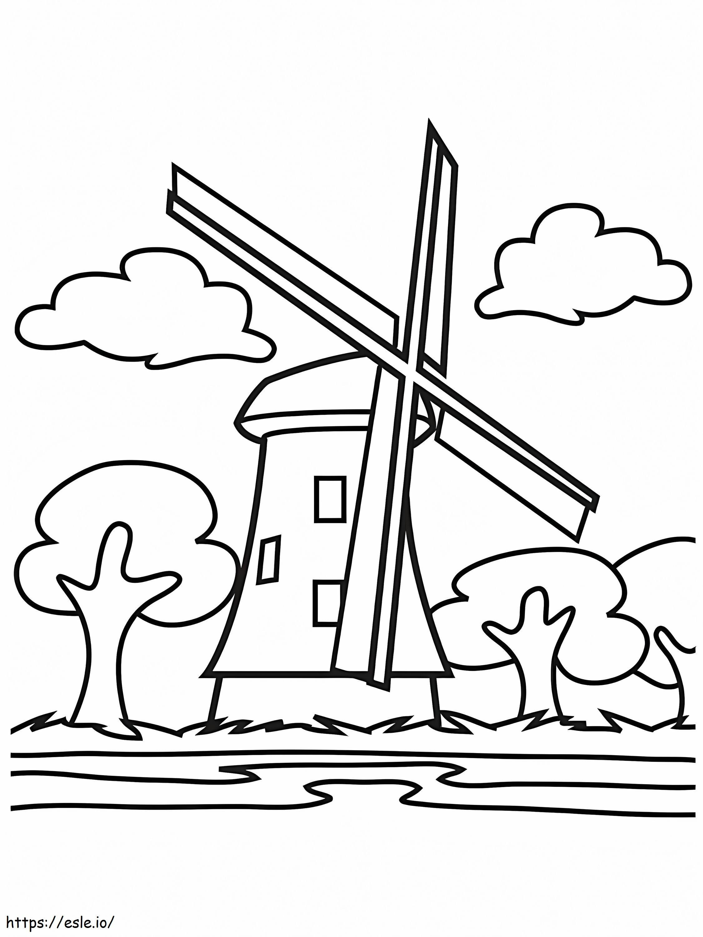 Windmill 6 coloring page