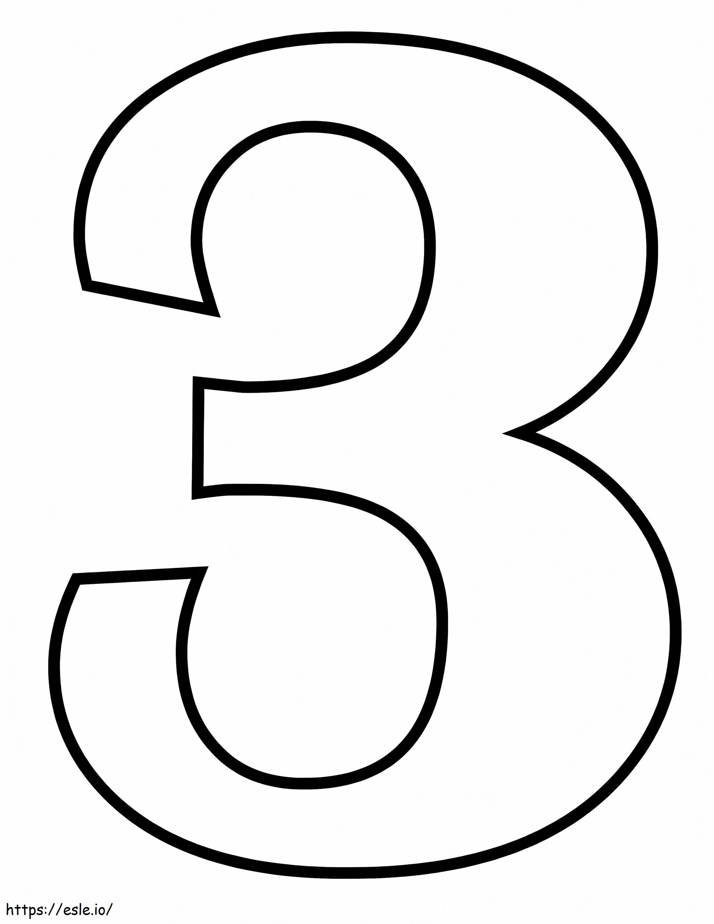 Number 3 Printable coloring page