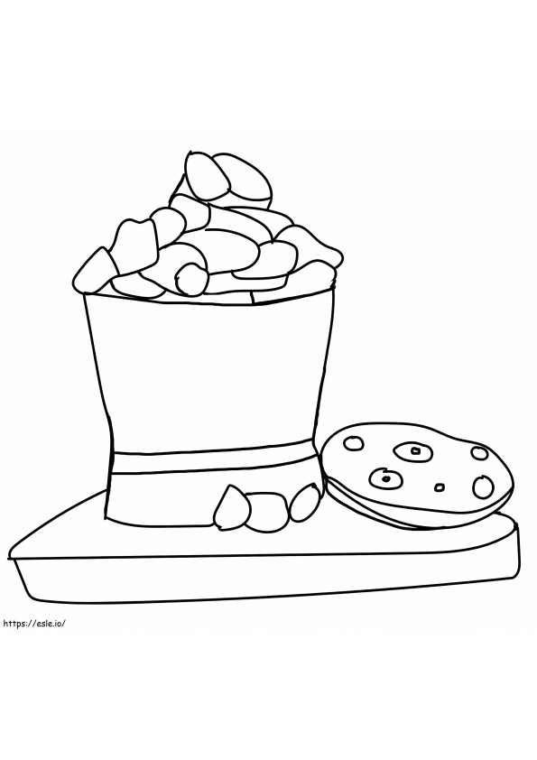 Hot Chocolate And Cookie coloring page