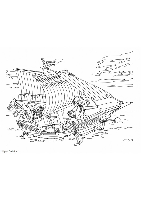 Playmobil Pirate Ship coloring page