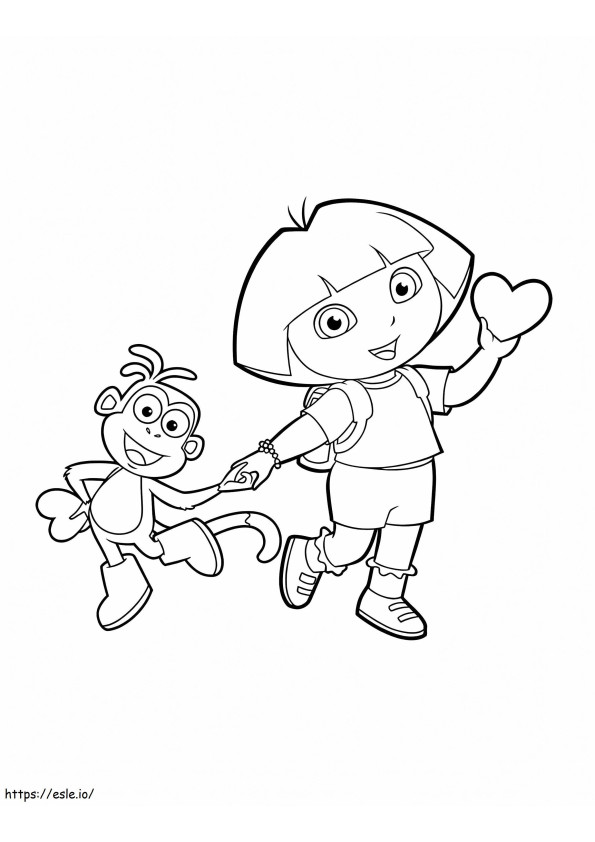 Dora And Boots coloring page