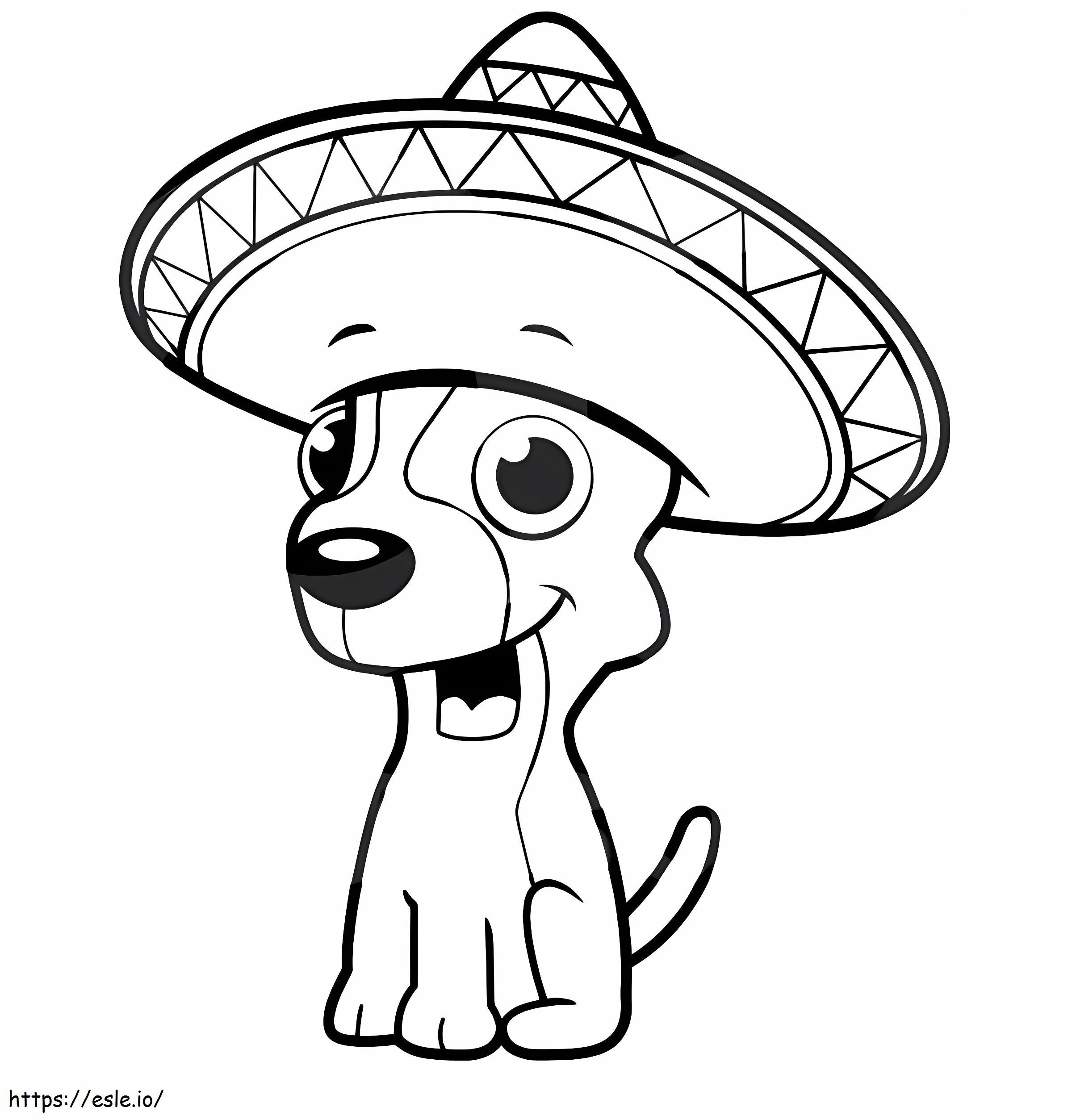 Coloriage Chihuahua au chapeau à imprimer dessin