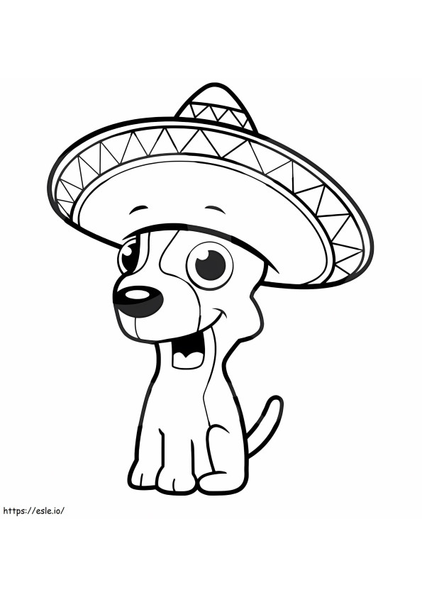 Chihuahua In Cappello da colorare