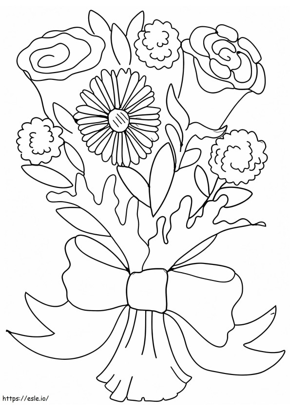 カーネーションの花の花束 ぬりえ - 塗り絵