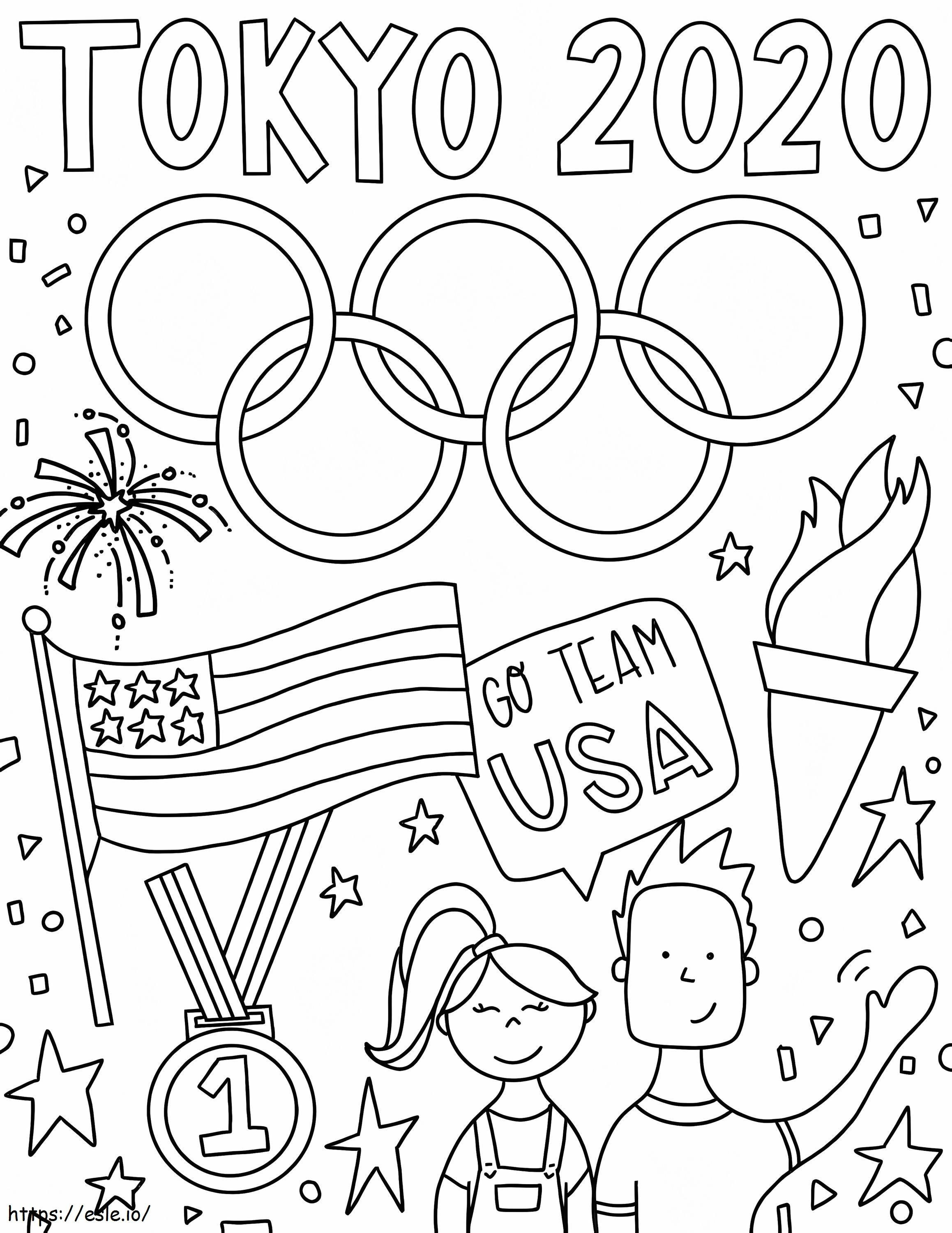 Tokion 2020 olympialaiset värityskuva