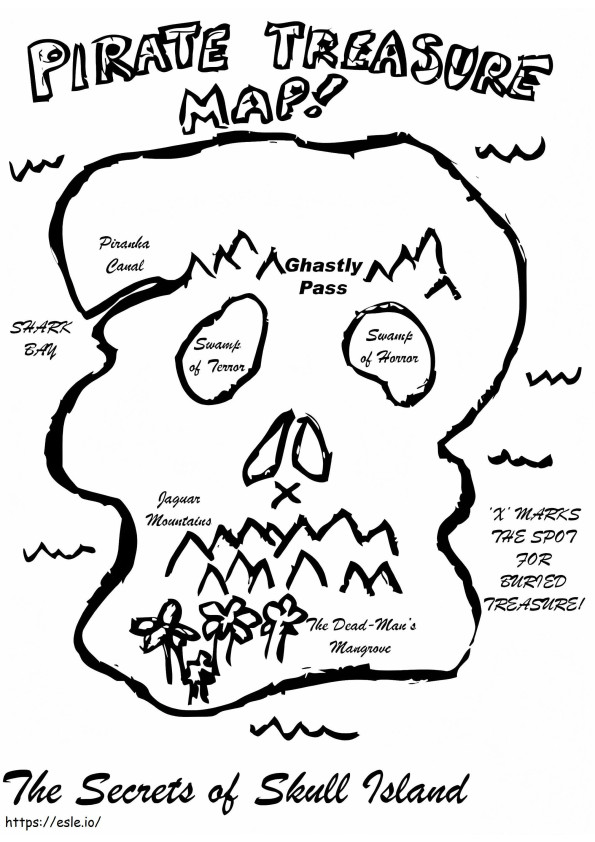 Skull Island Treasure Map coloring page
