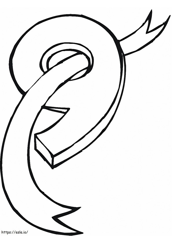 Ribbon Number 9 coloring page