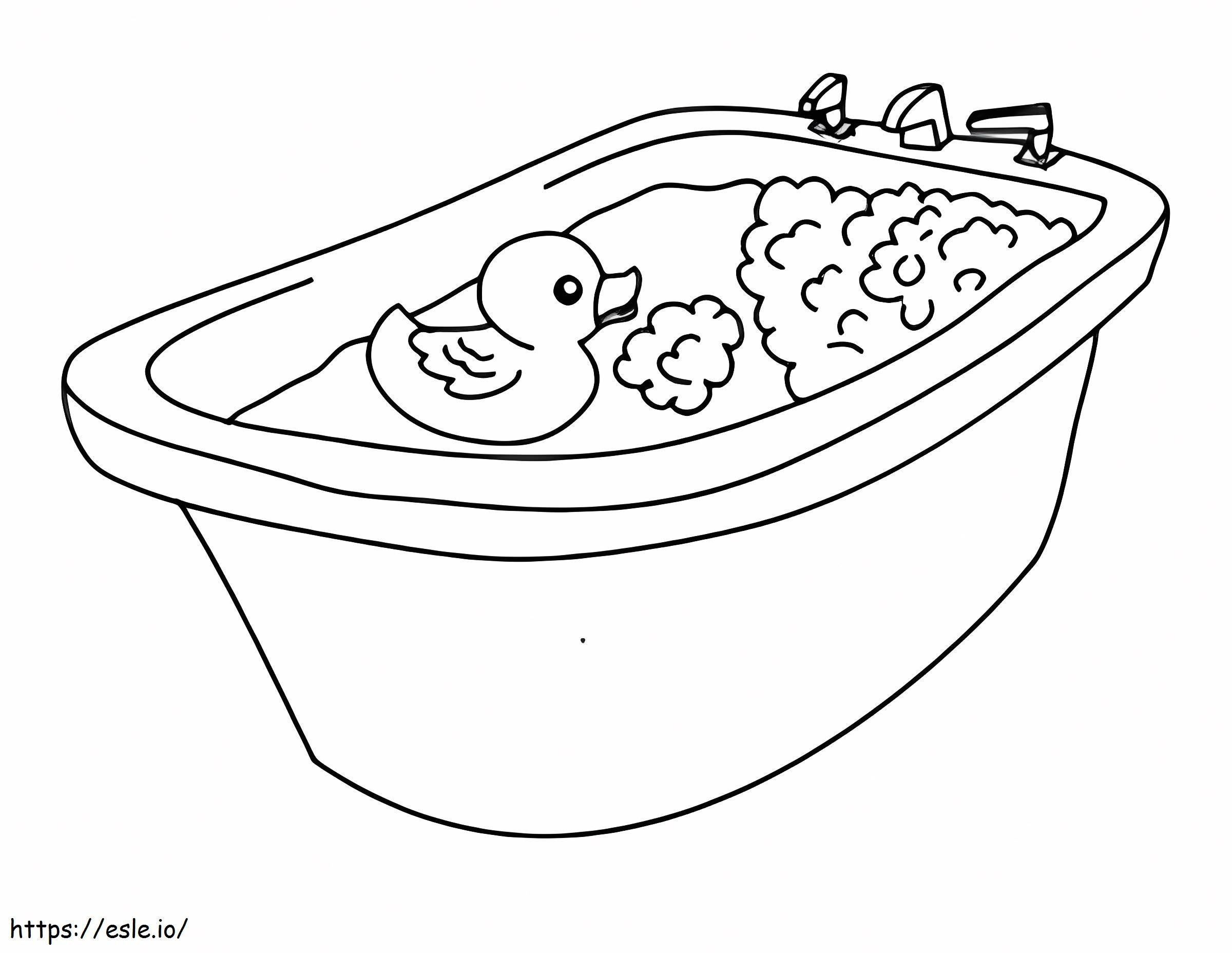 Rubber Duck In Tub coloring page