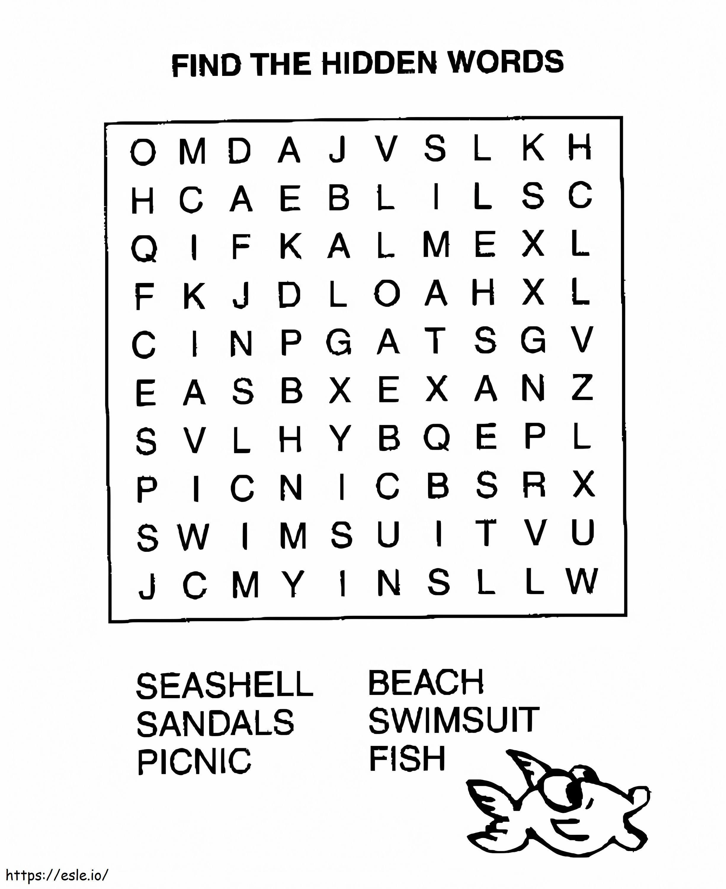 Free Printable Find The Hidden Word coloring page