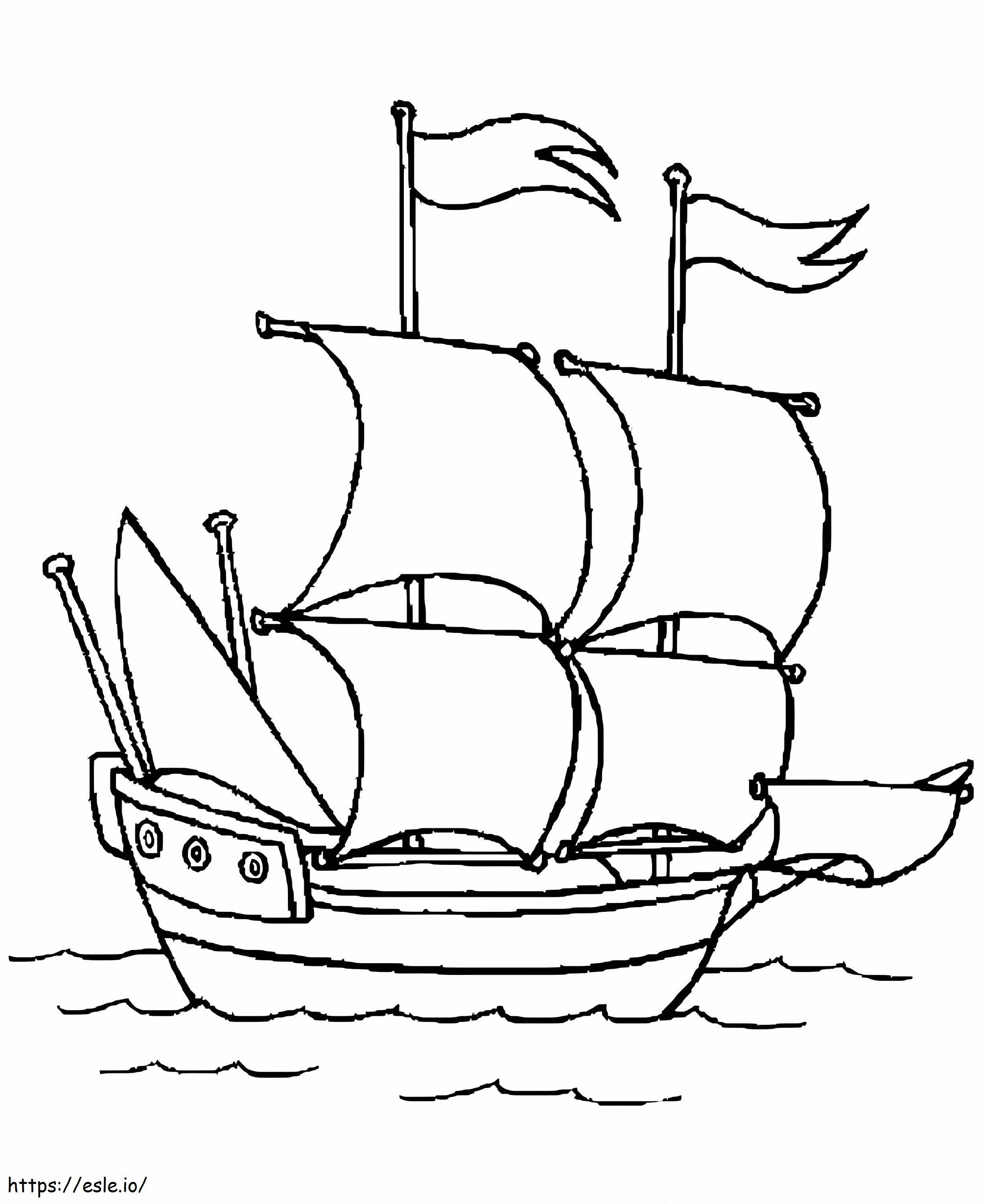Lovely Ship coloring page