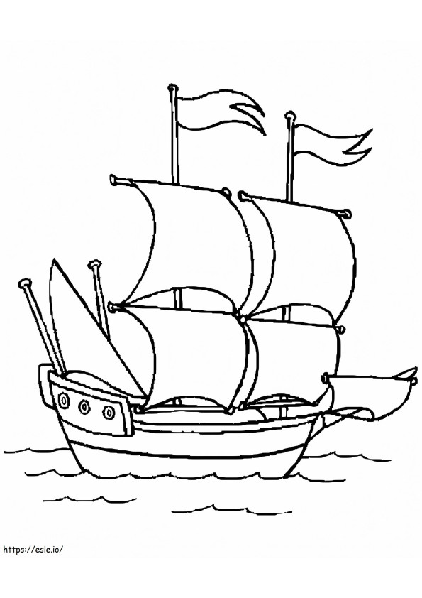 Lovely Ship coloring page