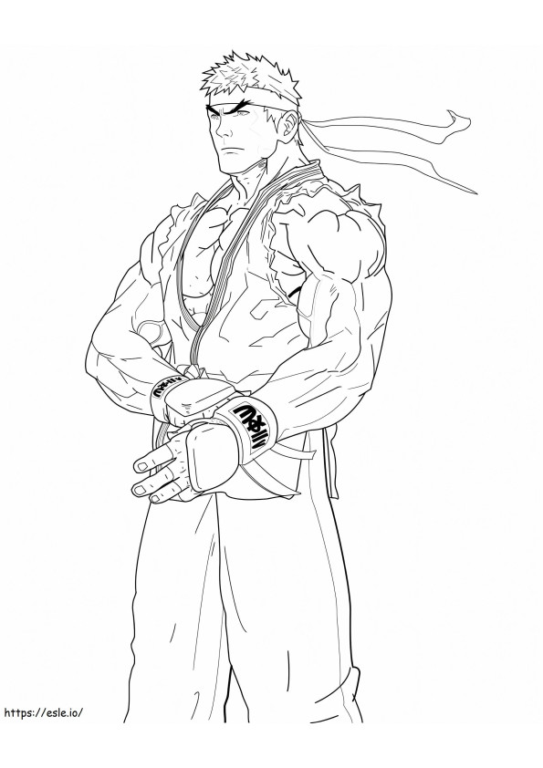 Cool Ryu Street Fighter de colorat