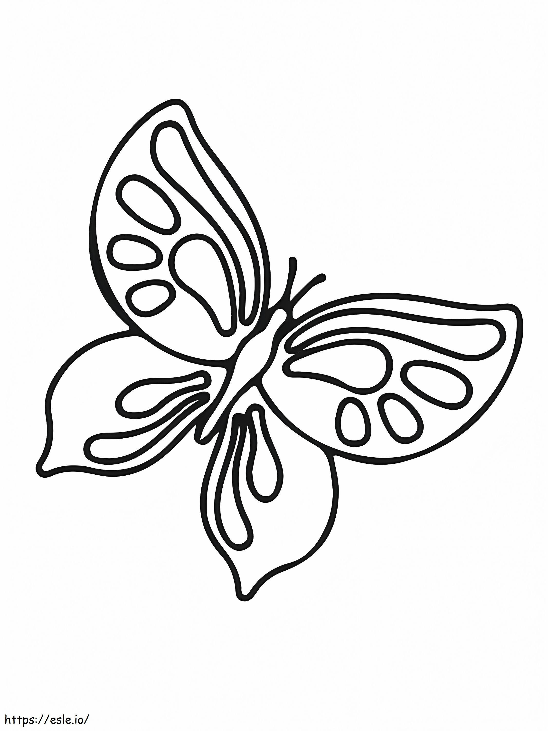 Coloriage Papillon simple mais joli à imprimer dessin