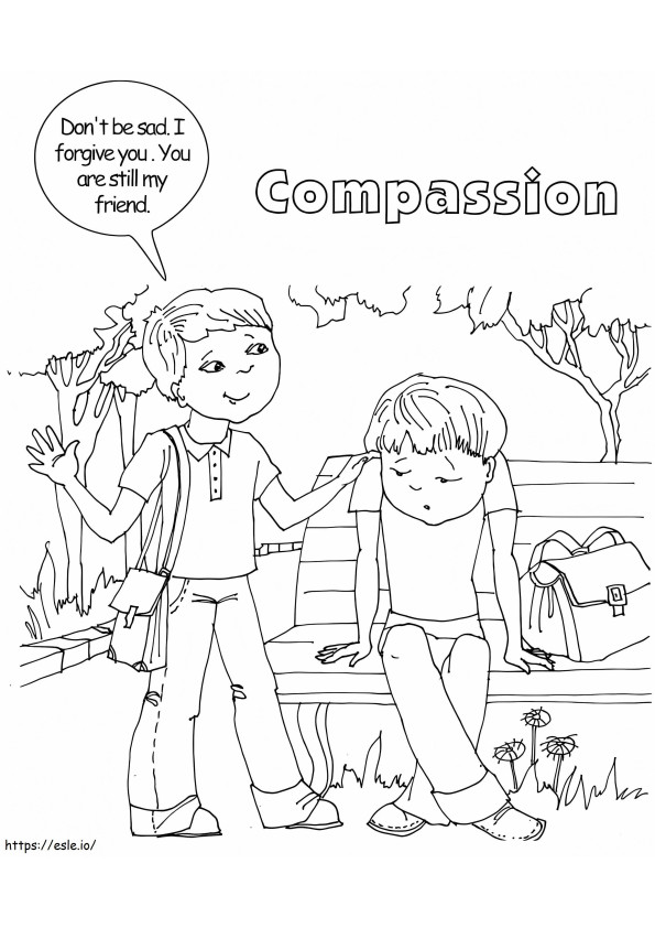 Coloriage À propos de la compassion à imprimer dessin