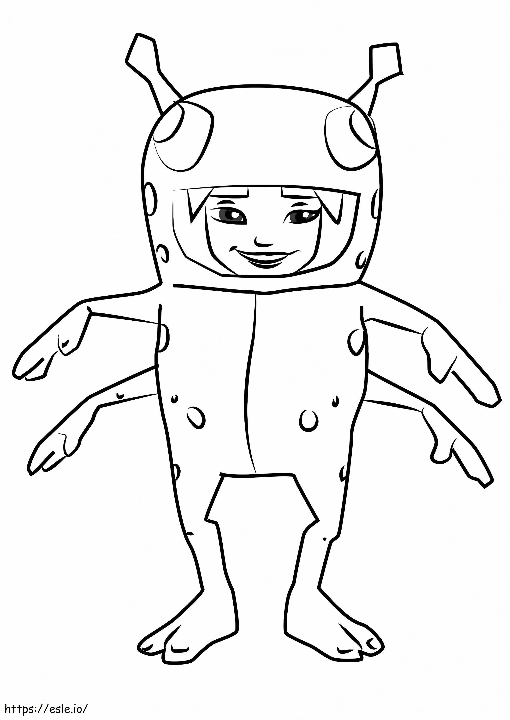 Yutani From Subway Surfers coloring page