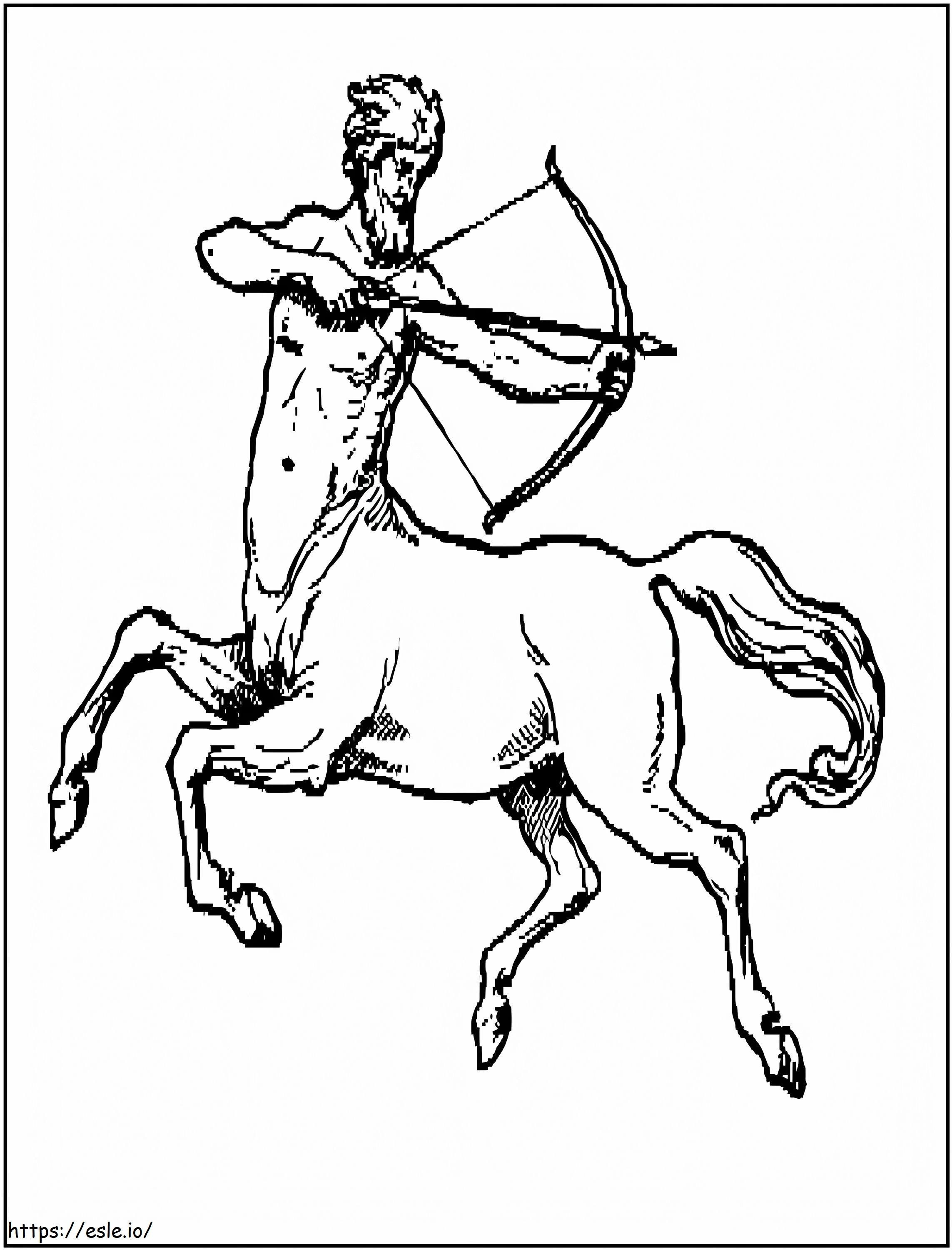 Coloriage Centaure avec arc à imprimer dessin