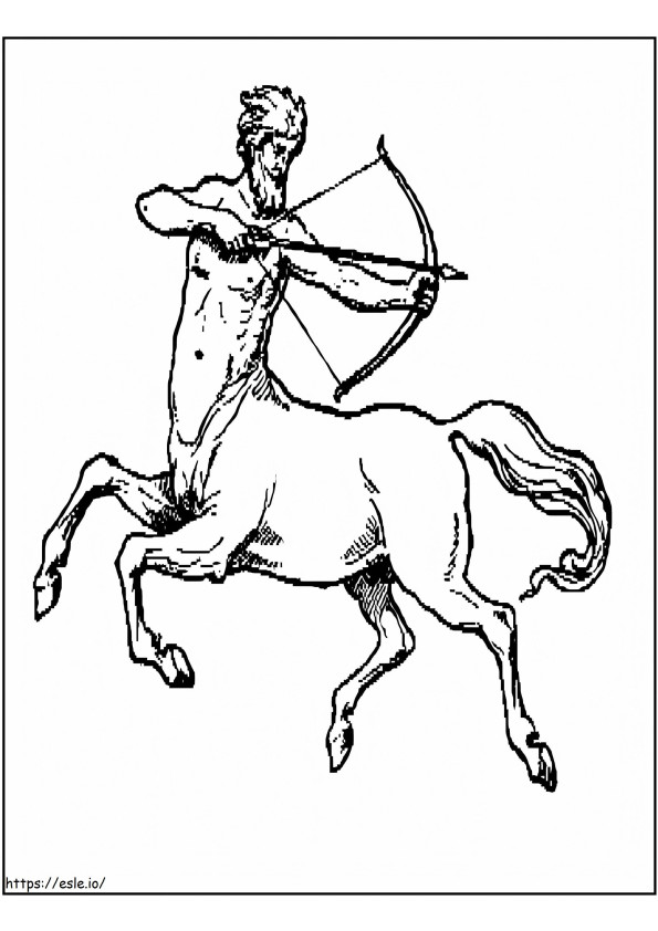 centauro con arco para colorear