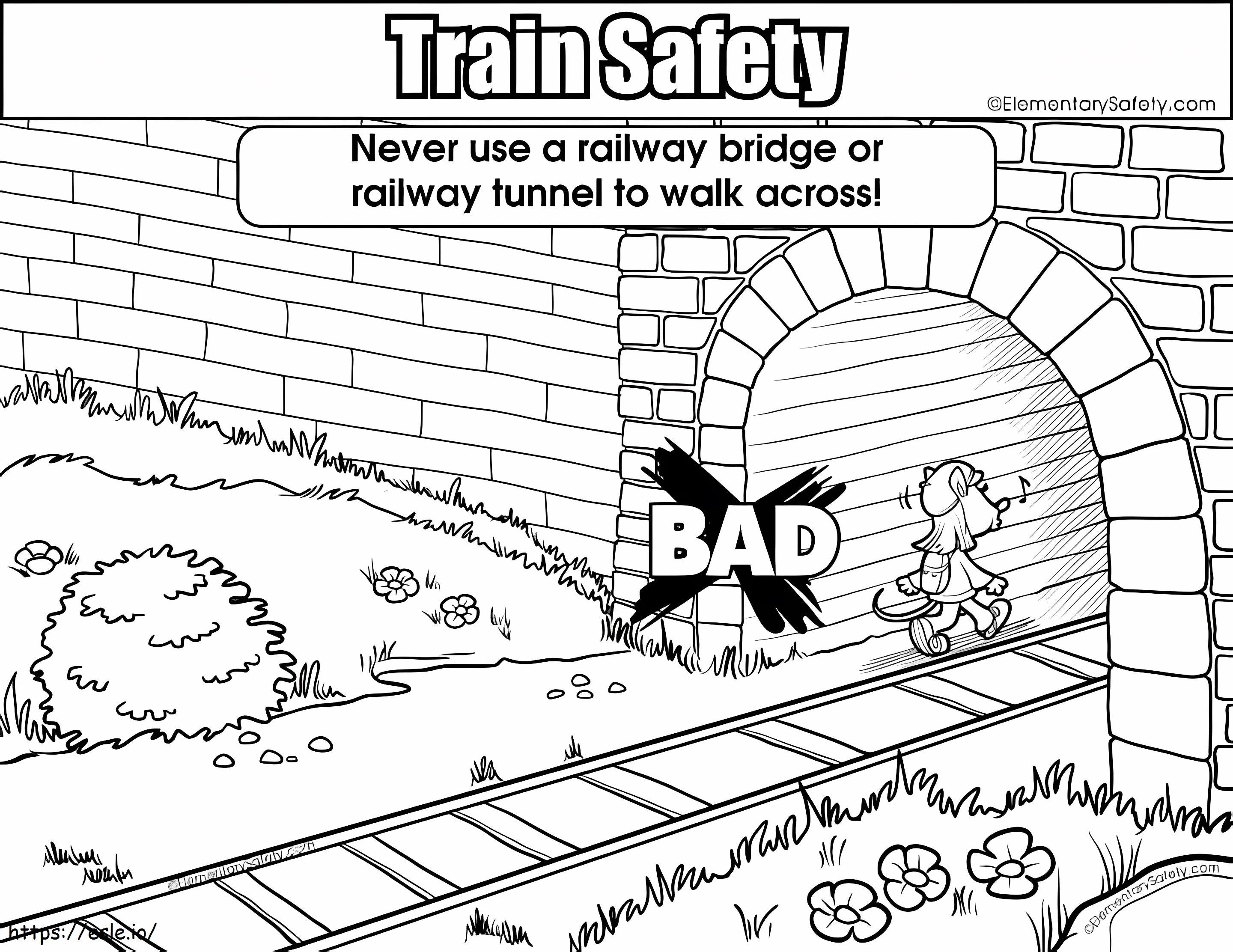 Safety Around Railway Bridge coloring page
