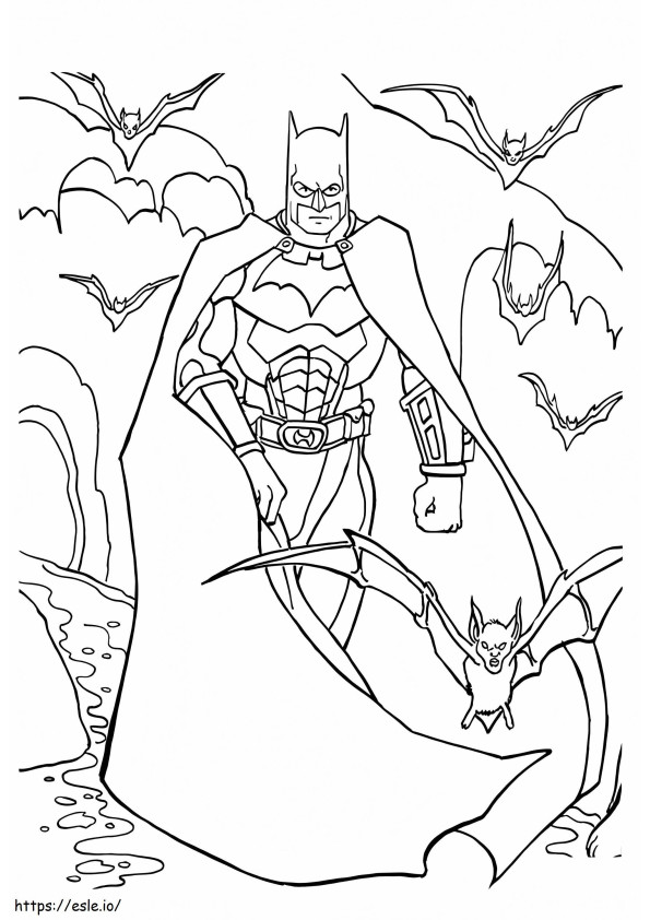 Batman e morcegos para colorir
