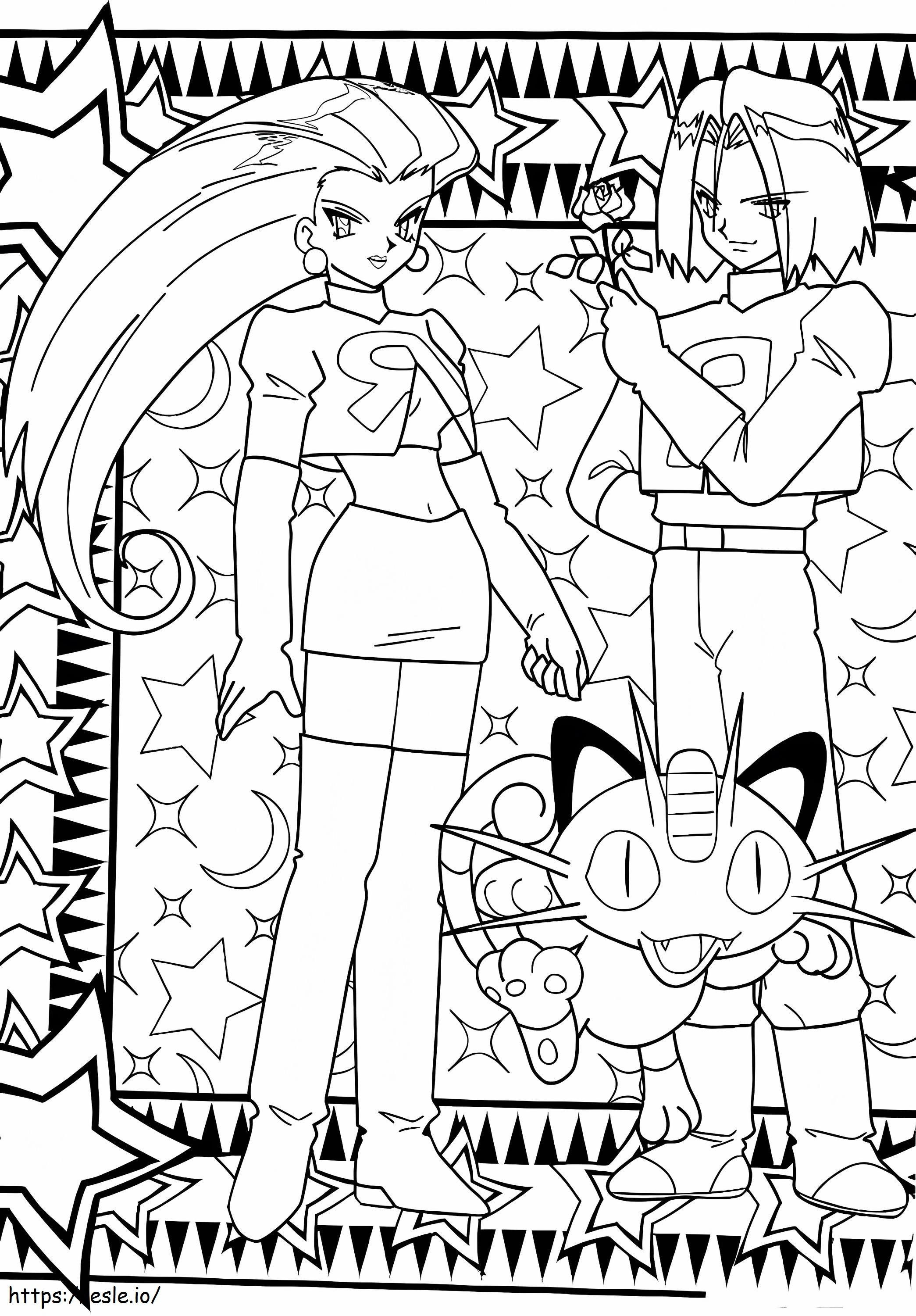 Awesome Team Rocket coloring page