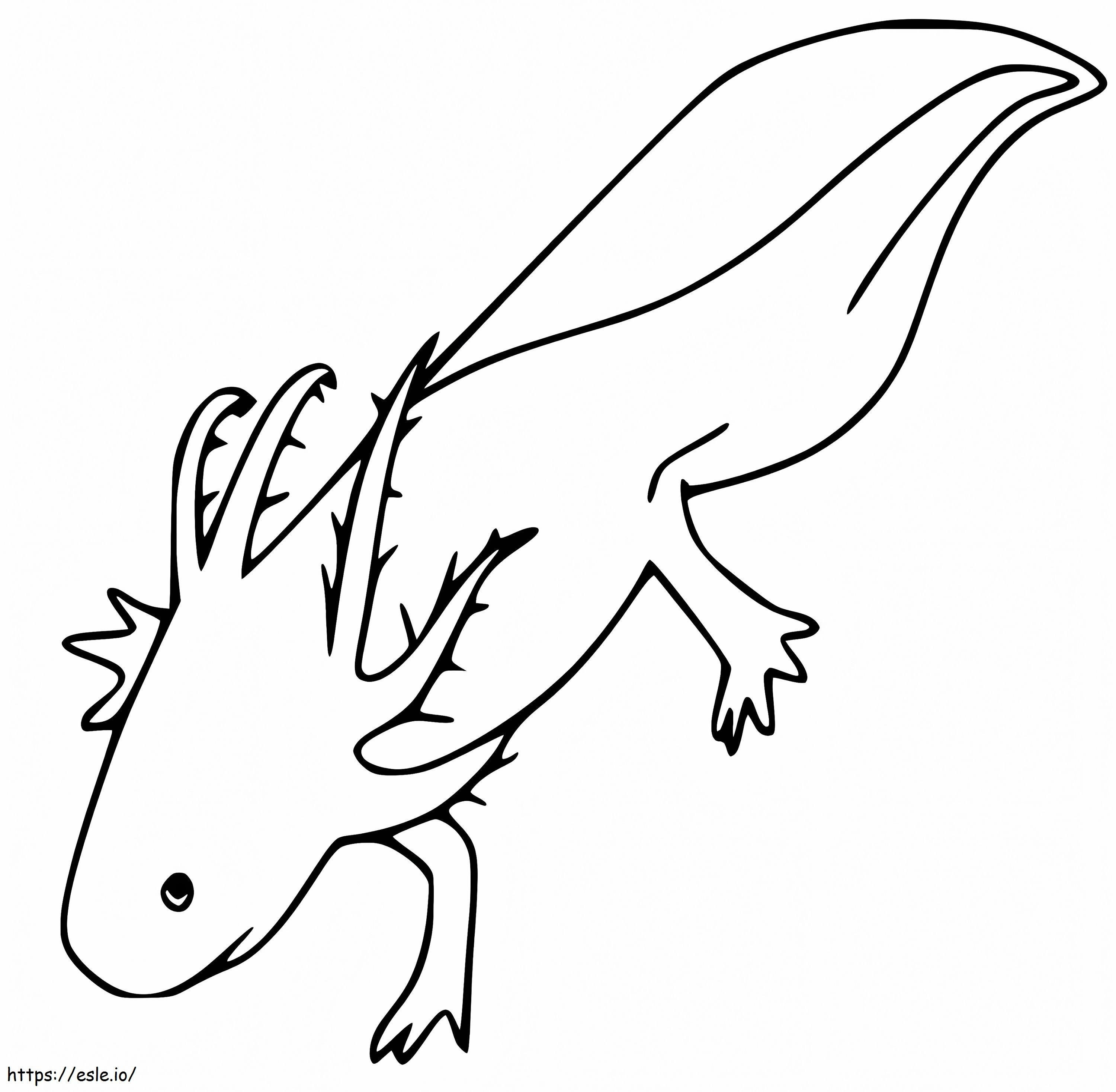 Axolotl sederhana Gambar Mewarnai