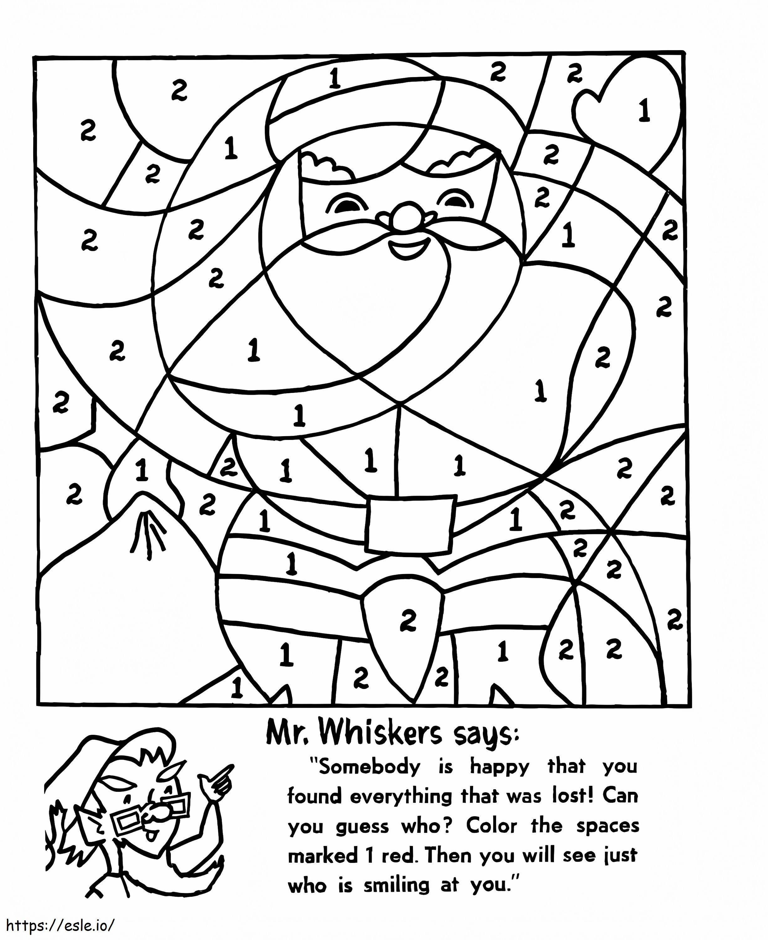 Santa Claus Color By Number coloring page