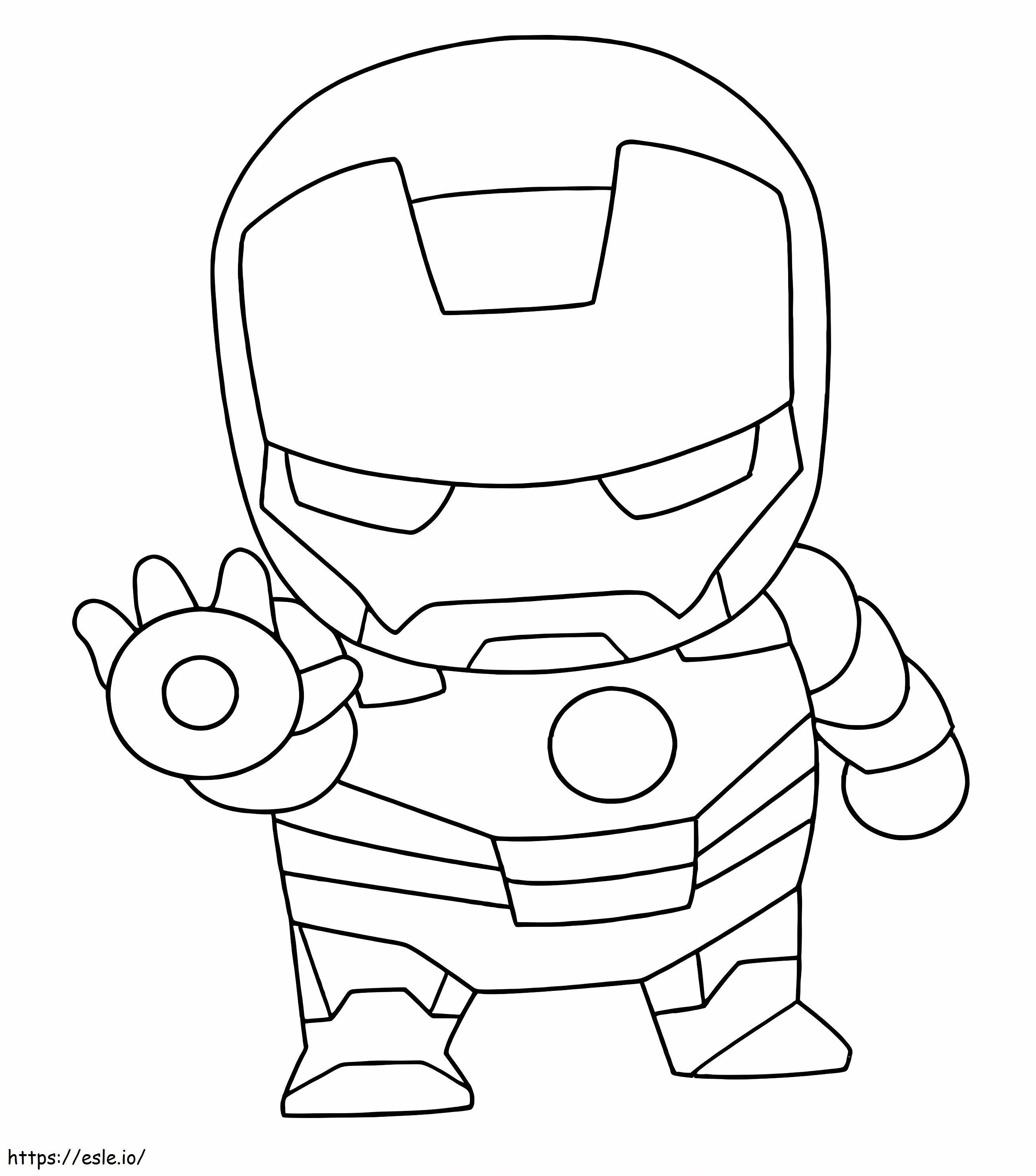 Chibi Iron Man Fighting coloring page