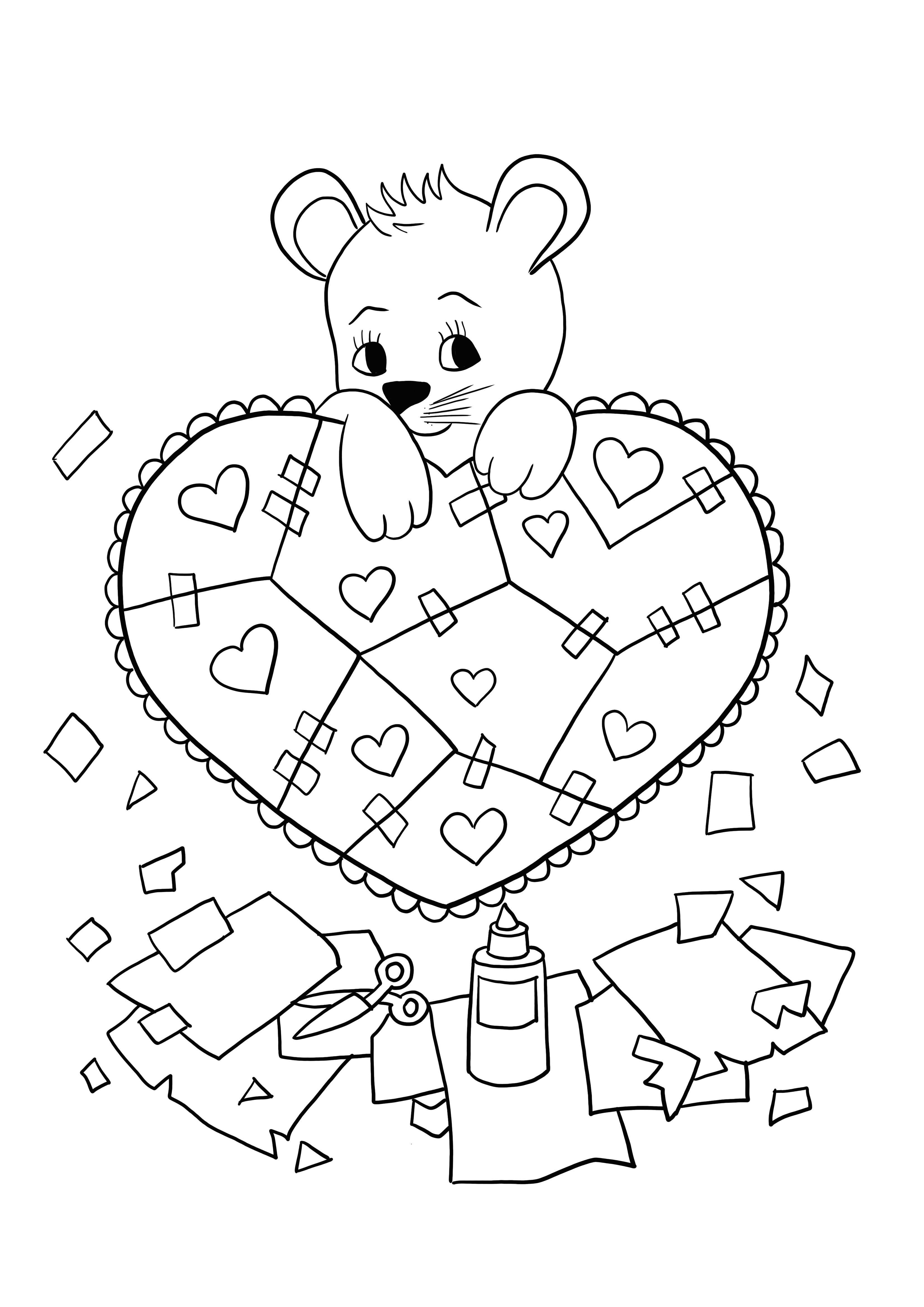 Kleurplaten van gebroken harten voor Valentijnsdag en gratis te printen afbeelding kleurplaat