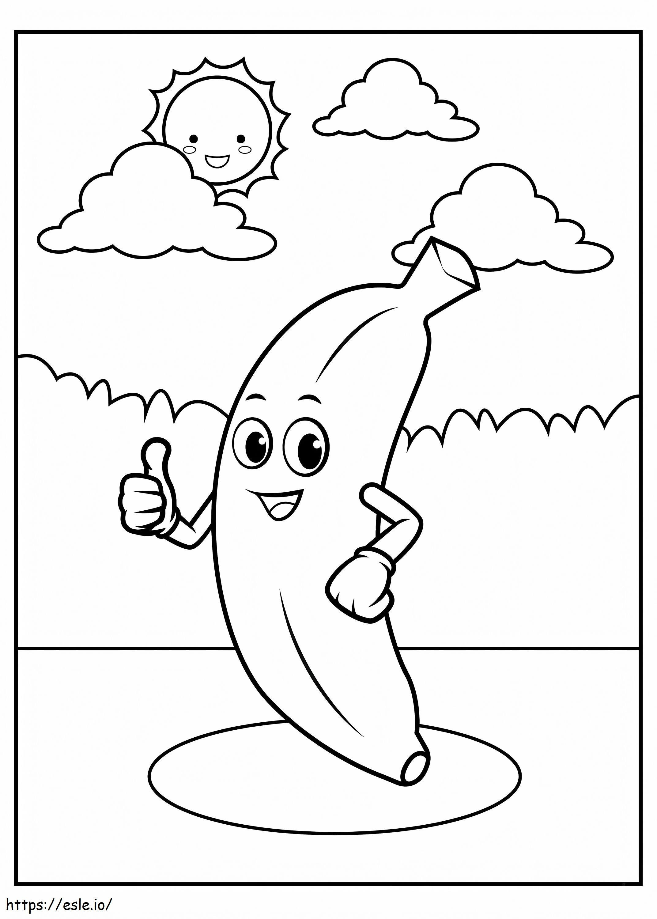 Coloriage Banane drôle comme toi à imprimer dessin