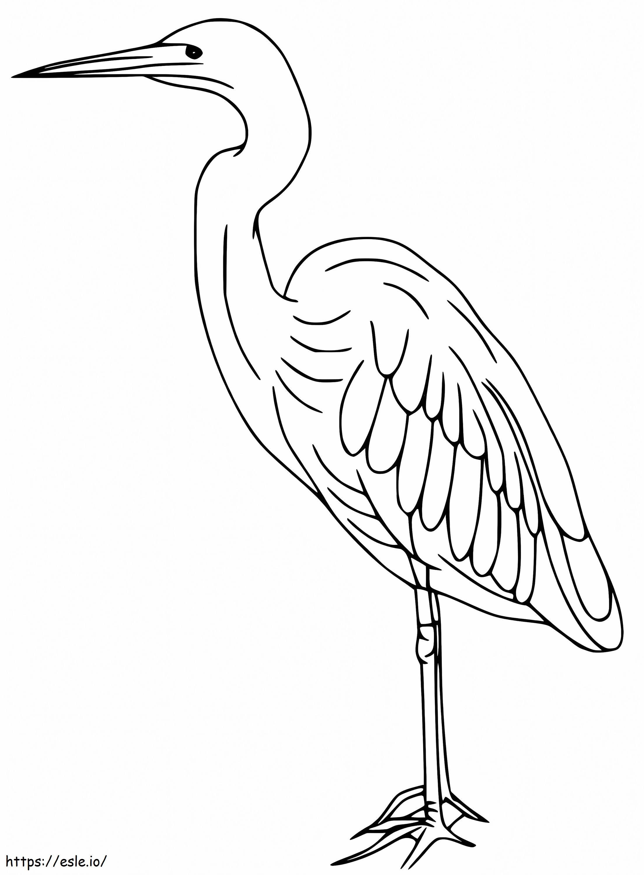 Simple Heron coloring page