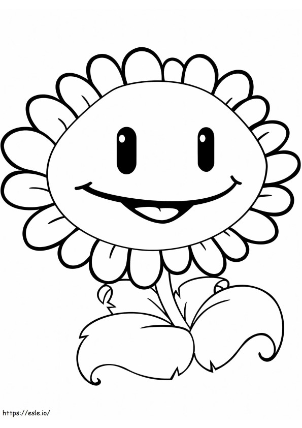 Sunflower In Plants Vs Zombies A4 coloring page