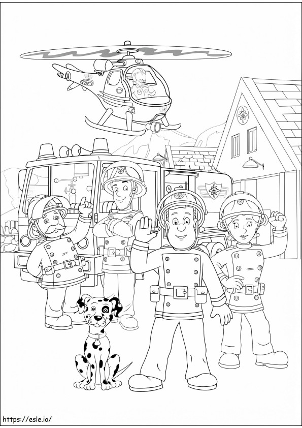Coloriage Personnages de Sam le pompier à imprimer dessin