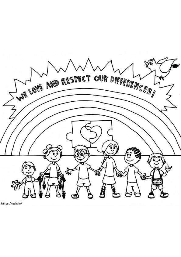 Respect Our Differences coloring page